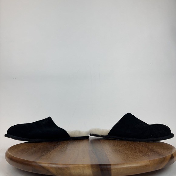 New Mens Ugg Scuff Black Suede Shearling Lined Indoor Slippers Size 10 M NWOB main image 8